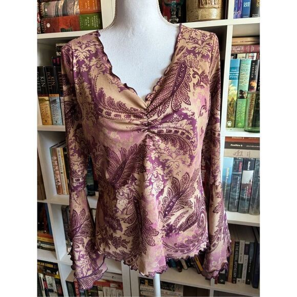Y2K Flared Arm Blouse - Picture 1 of 6